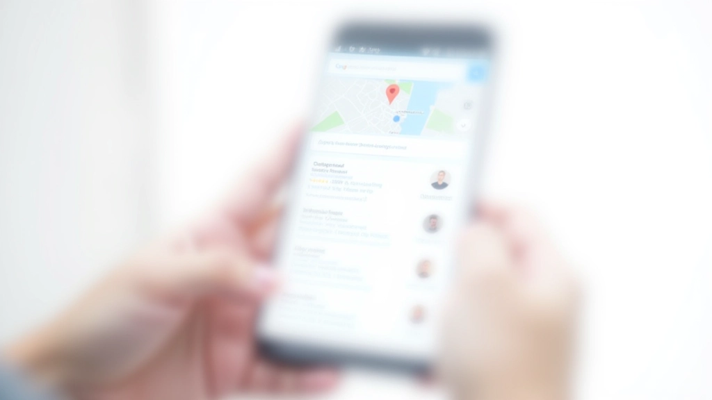 Mobile phone showing Google Maps with local business listings and map pack results
